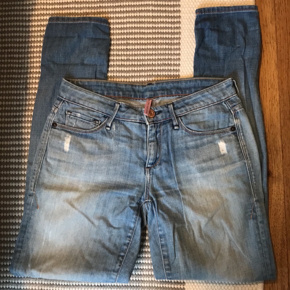 🇺🇸 EARNEST SEWN sz 26 Esra Mid-Rise Skinny Jeans Premium Salvage Light Denim - Picture 2 of 16
